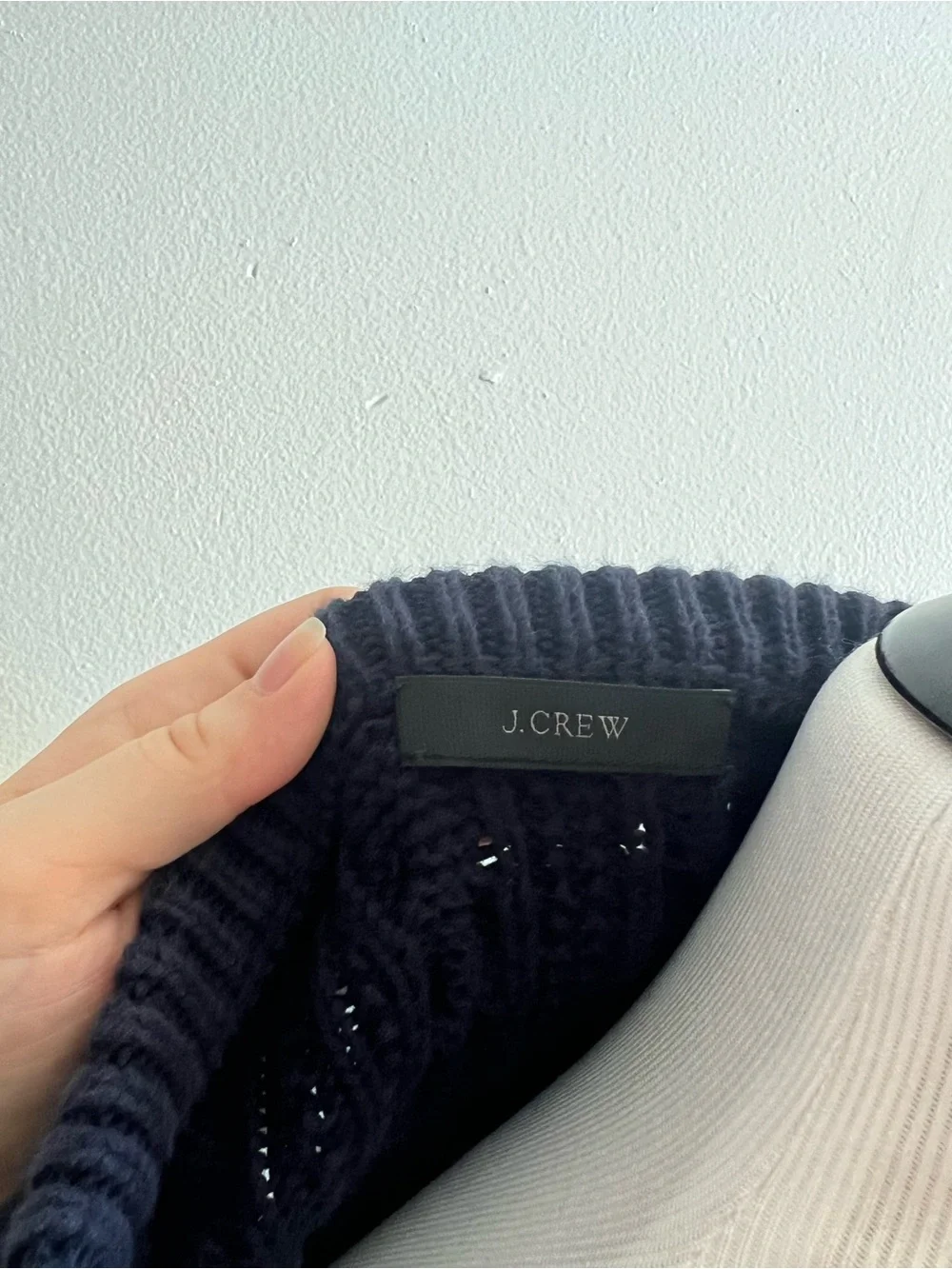 J. Crew Navy Cable Crewneck Sweater